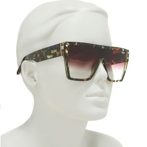 Quay Australia Maxed Out Sunglasses Camo Tort Brown Fade Oversized Shield